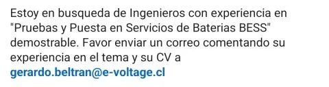 Ingenieros BESS: Pruebas y Puesta en Servicios - imagen 1