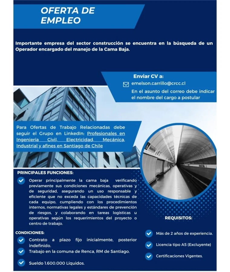 Operador de Cama Baja - imagen 1