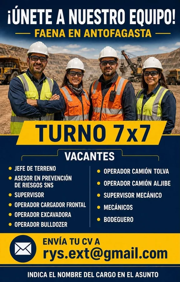 Vacantes para Faena en Antofagasta - imagen 1