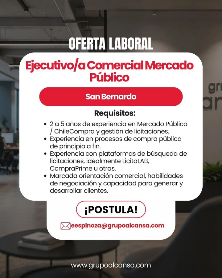Ejecutivo/a Comercial Mercado Público - imagen 1