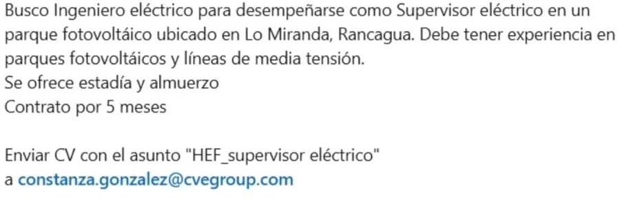 Supervisor Eléctrico - Parque Fotovoltaico - imagen 1