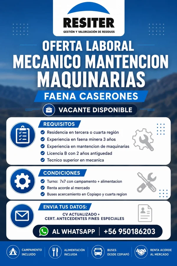 Mecánico Mantención de Maquinarias - imagen 1