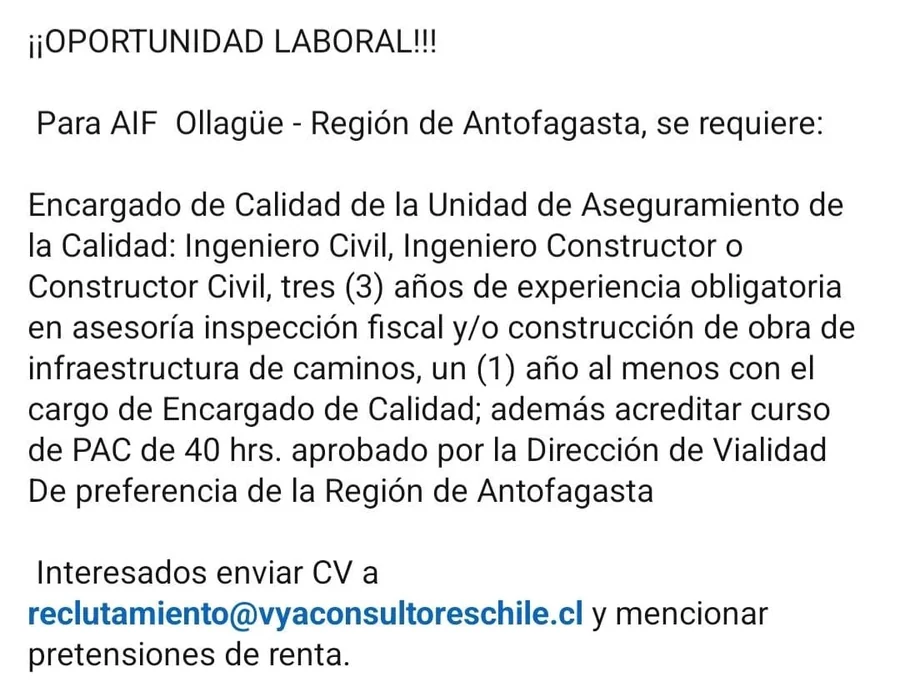 Encargado de Aseguramiento de la Calidad - imagen 1