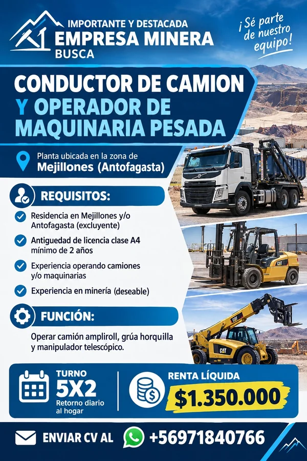 Conductor de Camión y Operador de Maquinaria Pesada - imagen 1