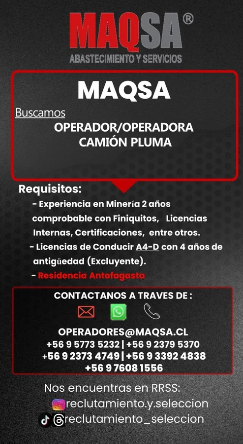 Operador de Camión Pluma - imagen 1