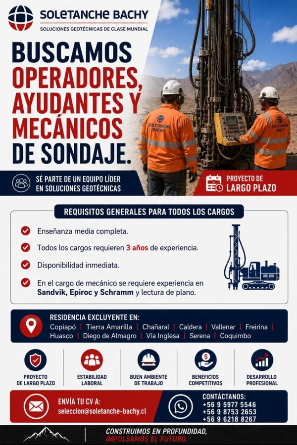 Operadores, ayudantes y mecánicos de sondaje - imagen 1