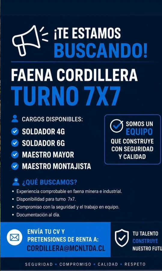 Soldadores y Maestros - Faena Cordillera - imagen 1