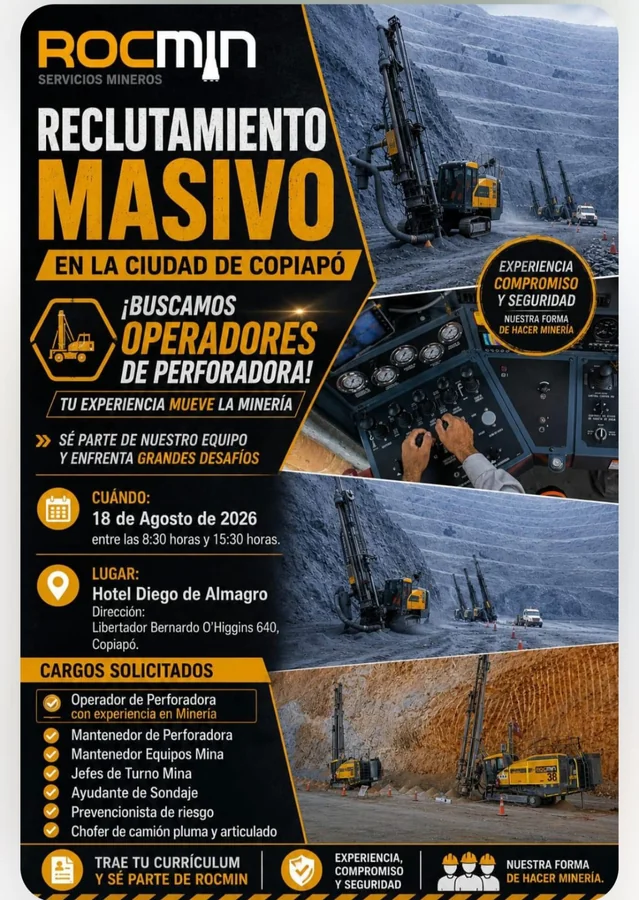 Reclutamiento masivo de operadores y mantenedores - imagen 1