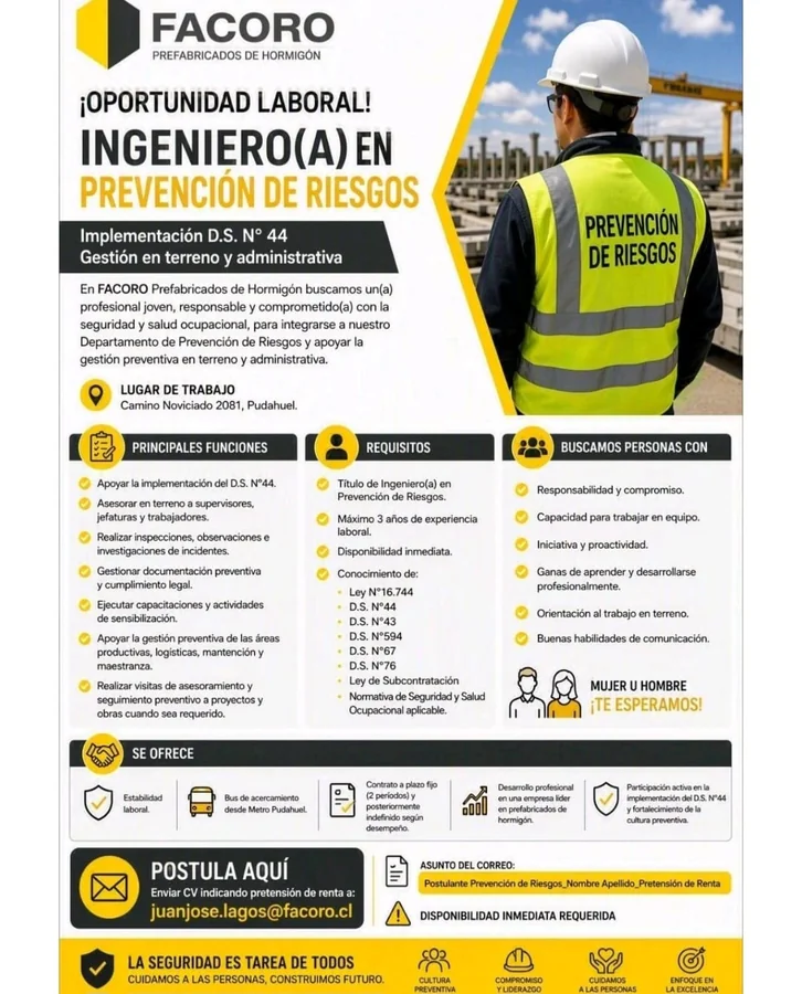 Ingeniero(a) en Prevención de Riesgos - imagen 1
