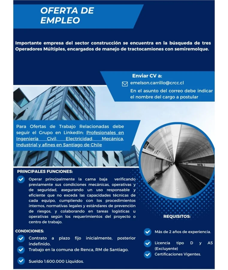 Operador Múltiple de Tractocamiones - imagen 1