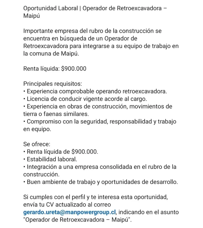 Operador de Retroexcavadora - imagen 1