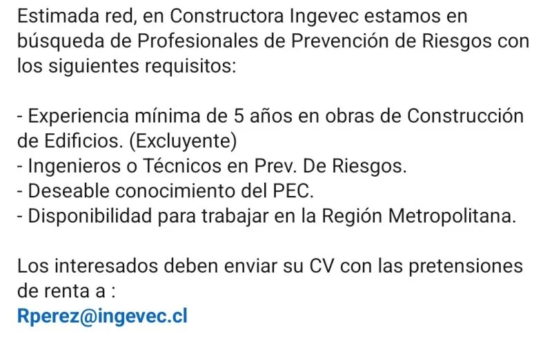 Profesionales de Prevención de Riesgos - imagen 1
