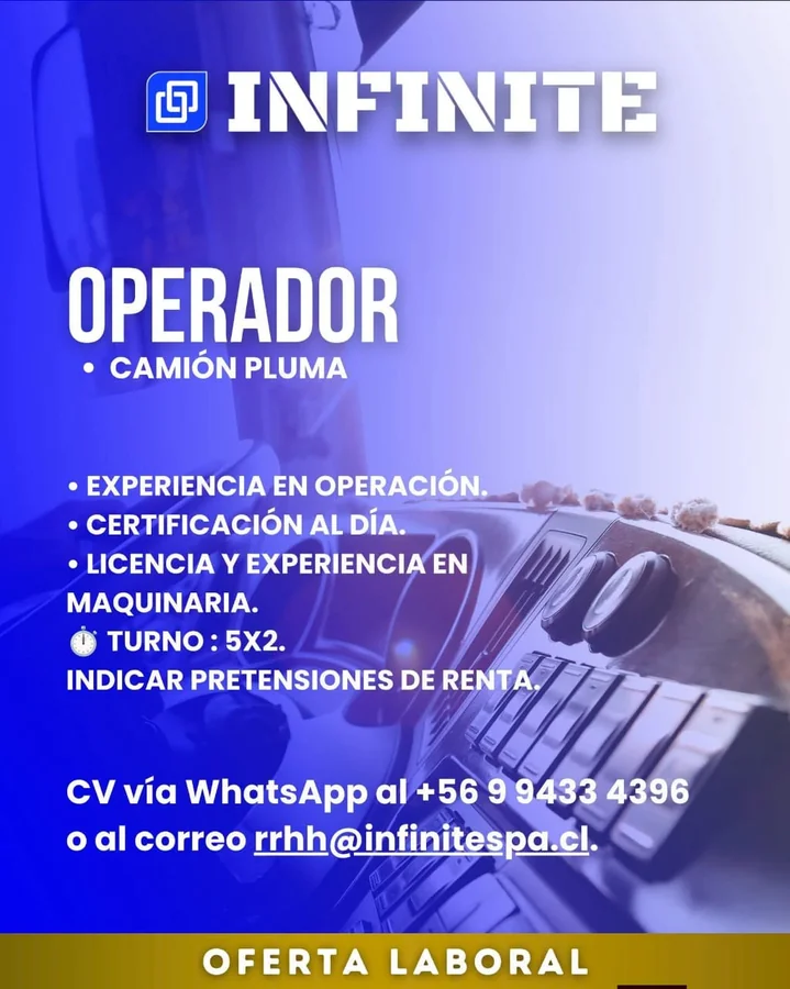 Operador de Camión Pluma - imagen 1