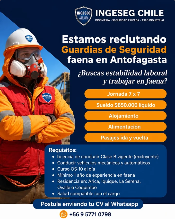 Guardia de Seguridad para Faena en Antofagasta - imagen 1