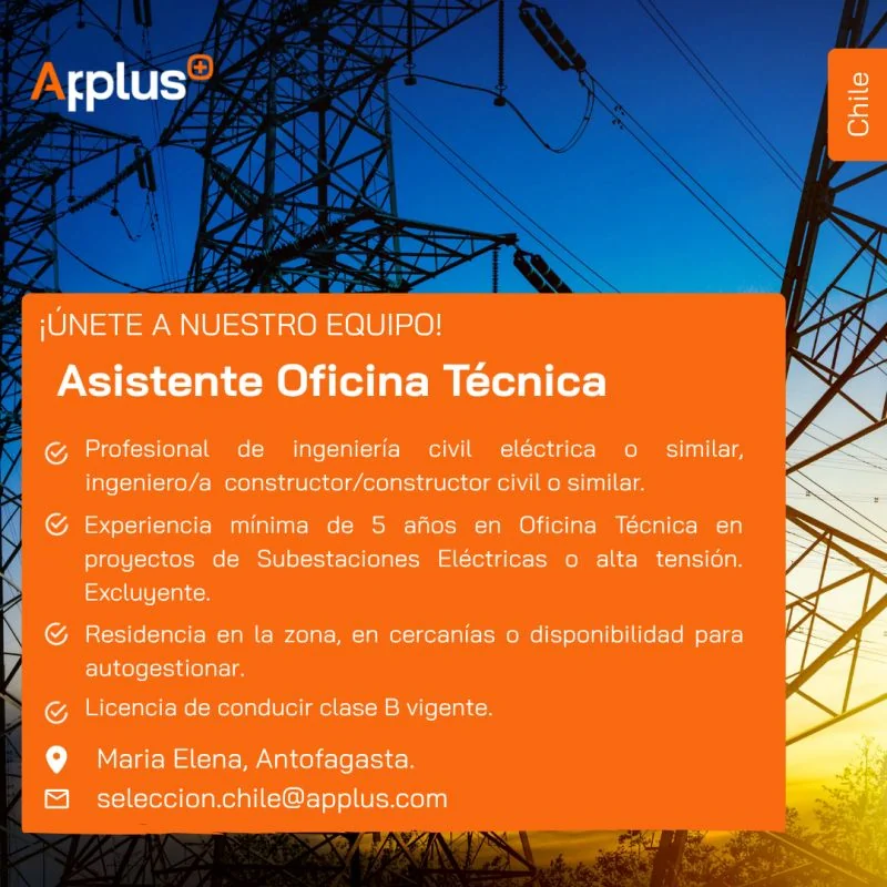 Asistente Oficina Técnica en Ingeniería Civil Eléctrica - imagen 1