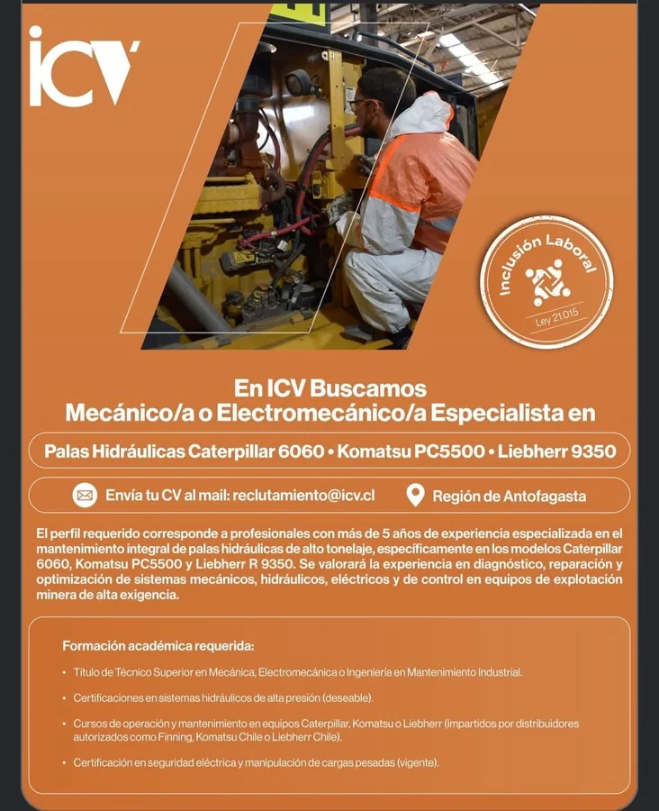 Mecánico/a o Electromecánico/a de Palas Hidráulicas - imagen 1