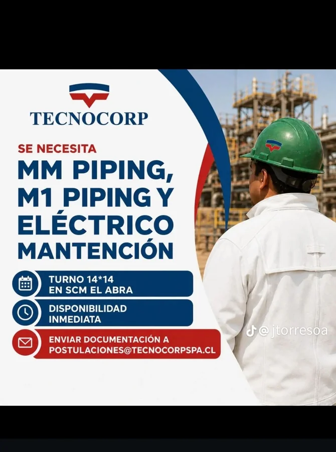 Maestros Piping y Eléctrico de Mantención - imagen 1