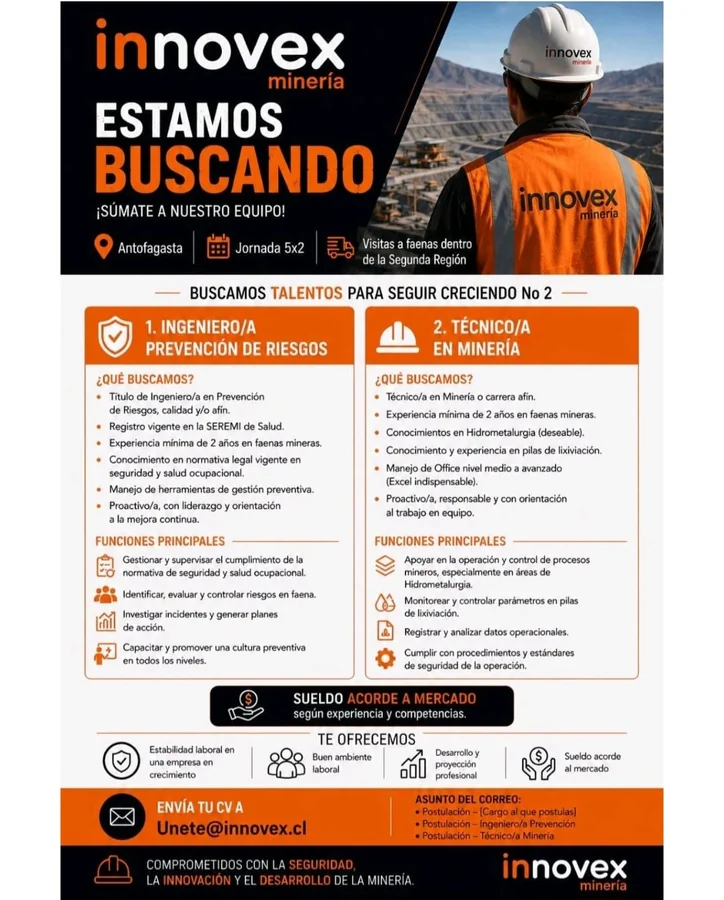 Ingeniero Prevención de Riesgos y Técnico en Minería - imagen 1