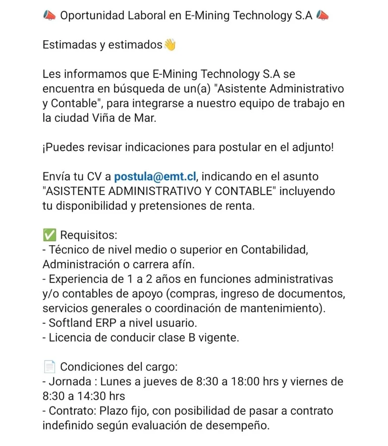 Asistente Administrativo y Contable - imagen 1