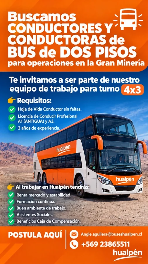 Conductores de Bus de Dos Pisos - Gran Minería - imagen 1