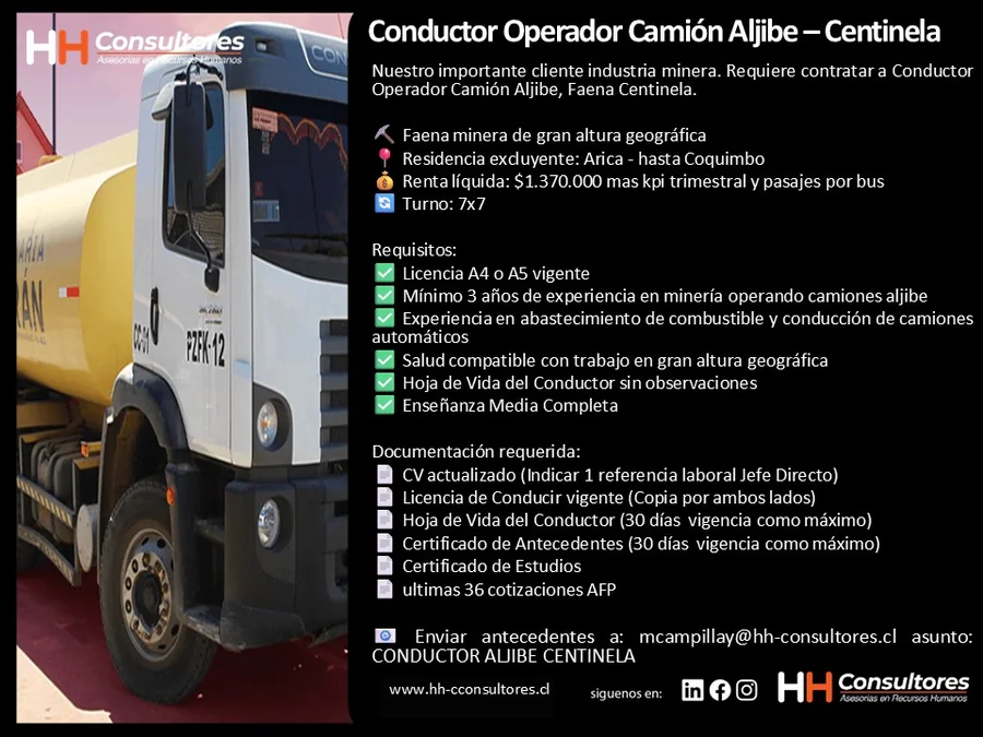 Conductor Operador Camión Aljibe - imagen 1