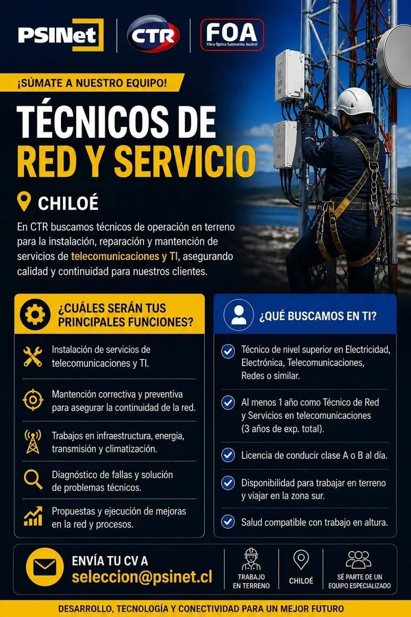 Técnicos de Red y Servicio en Chiloé - imagen 1