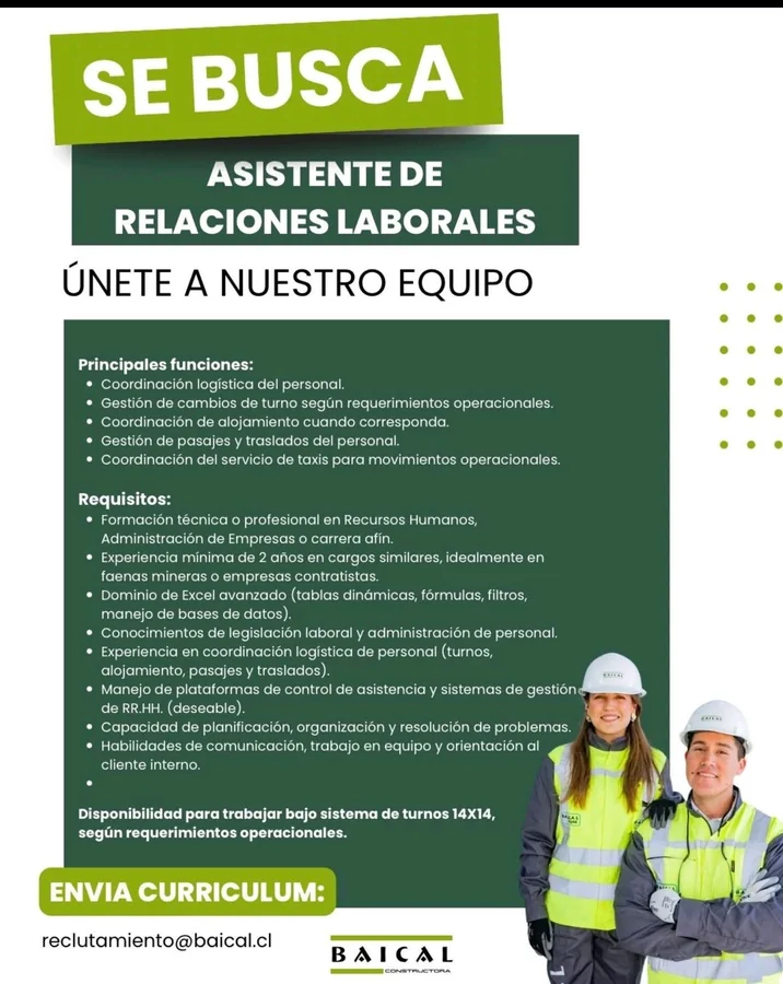 Asistente de Relaciones Laborales - imagen 1