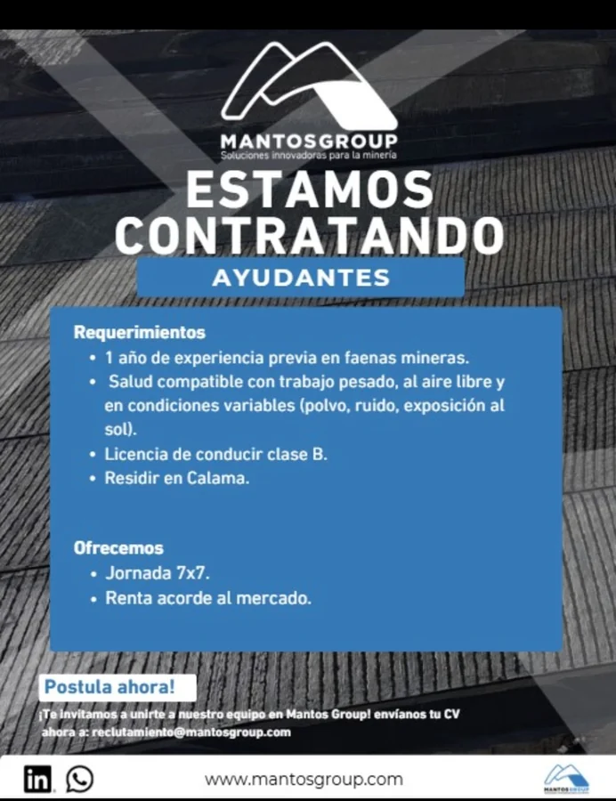 Ayudantes para Faena Minera - imagen 1