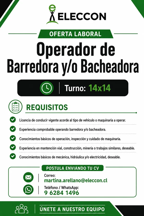 Operador de Barredora y/o Bacheadora - imagen 1