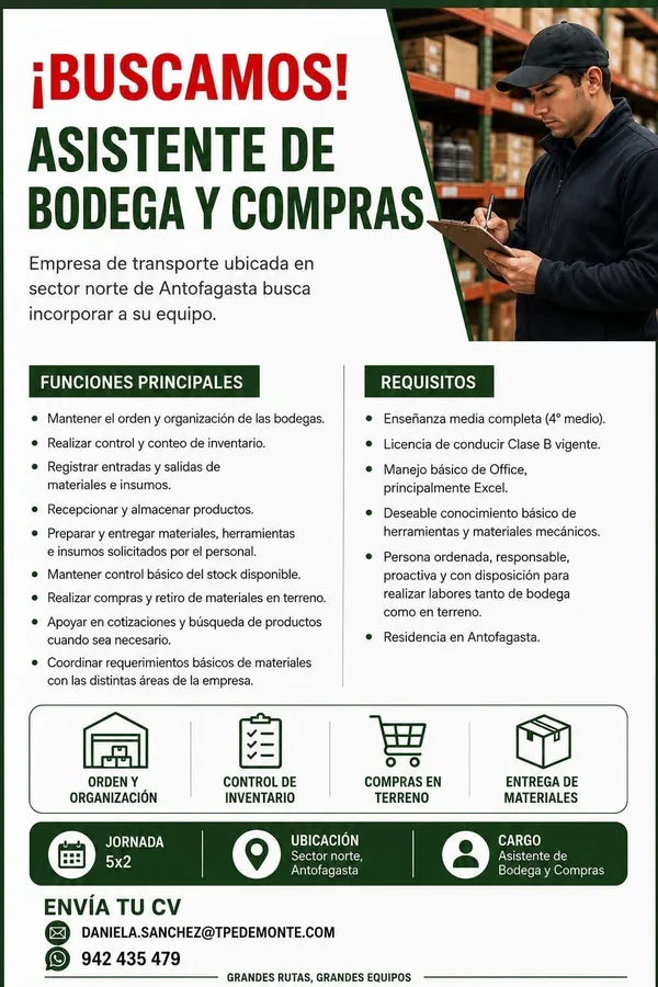 Asistente de Bodega y Compras - imagen 1