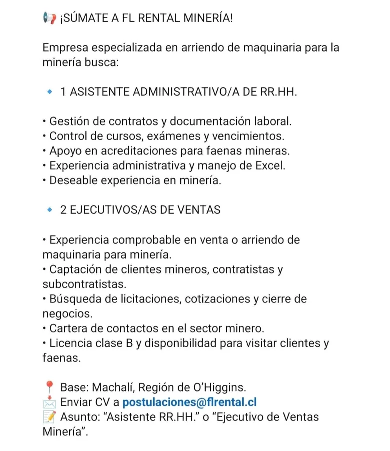 Asistente de RR.HH. y Ejecutivo de Ventas - imagen 1