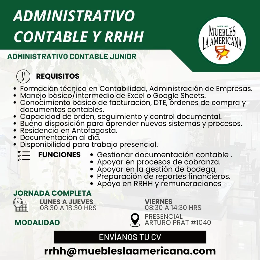 Asistente Administrativo Contable y Recursos Humanos - imagen 1