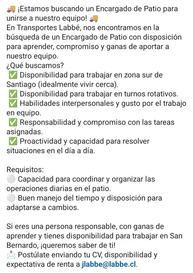 Encargado de Patio - imagen 1