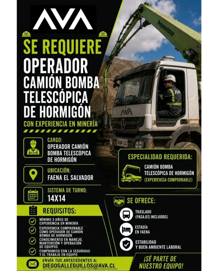 Operador Camión Bomba Telescópica de Hormigón - imagen 1