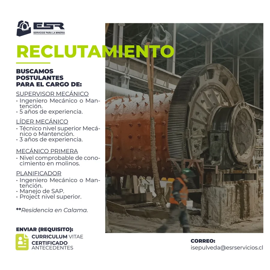 Supervisor Mecánico, Líder Mecánico y Planificador - imagen 1
