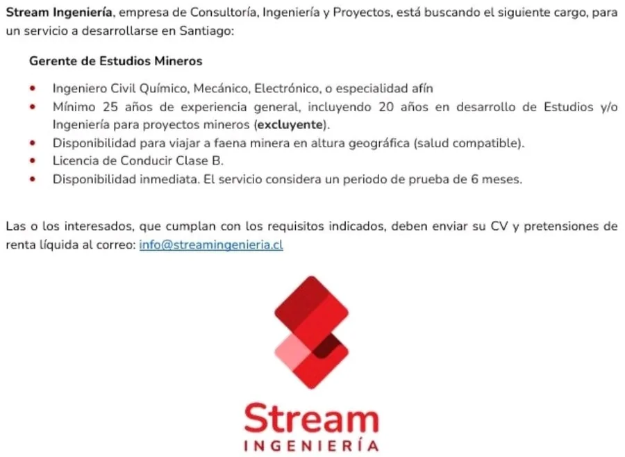 Gerente de Estudios Mineros - imagen 1