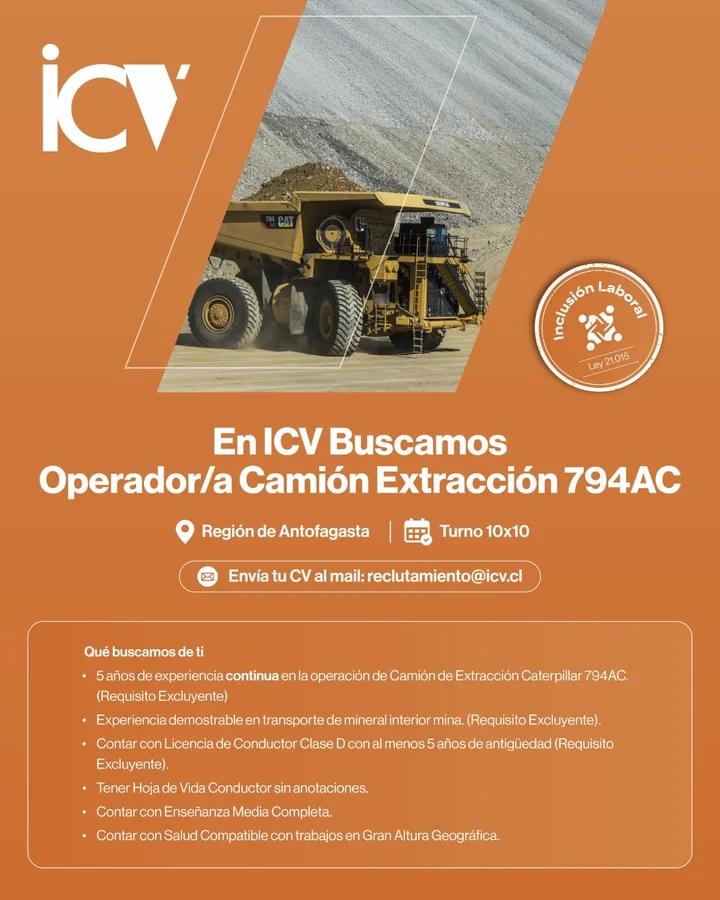 Operador/a Camión Extracción 794AC - imagen 1