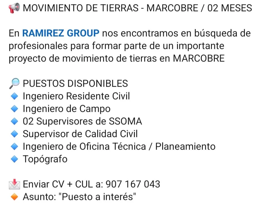 Profesionales para Movimiento de Tierras - imagen 1