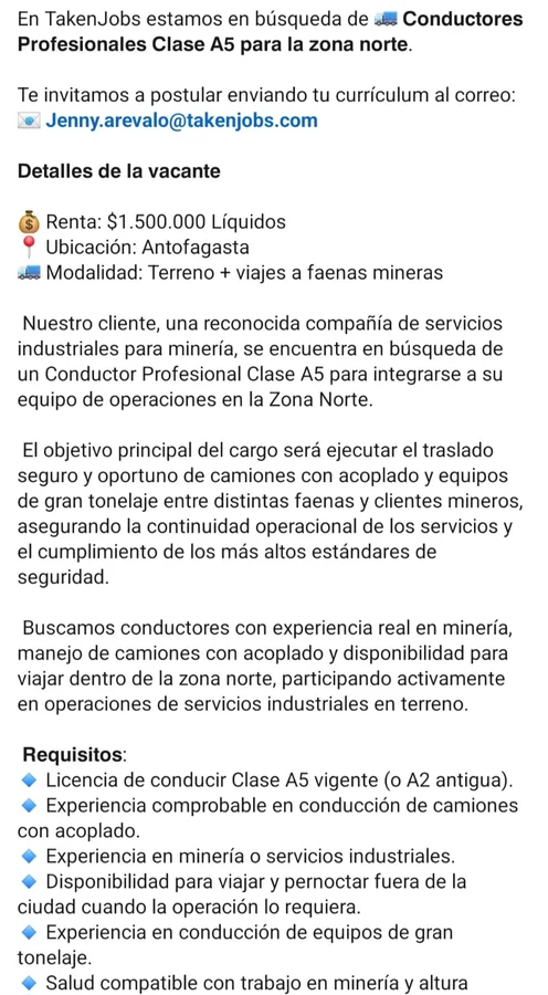 Conductor Profesional Clase A5 - imagen 1