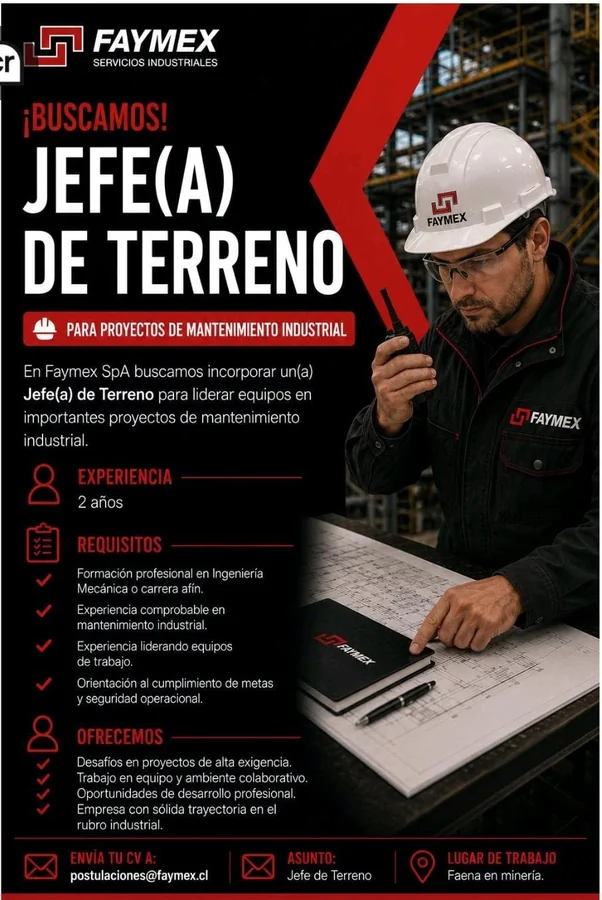 Jefe de Terreno Mantenimiento Industrial - imagen 1