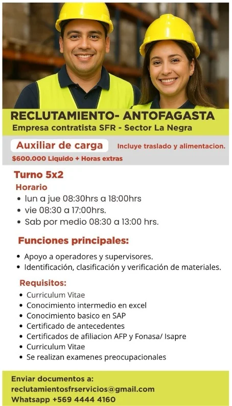 Auxiliar de Carga La Negra, Antofagasta - imagen 1