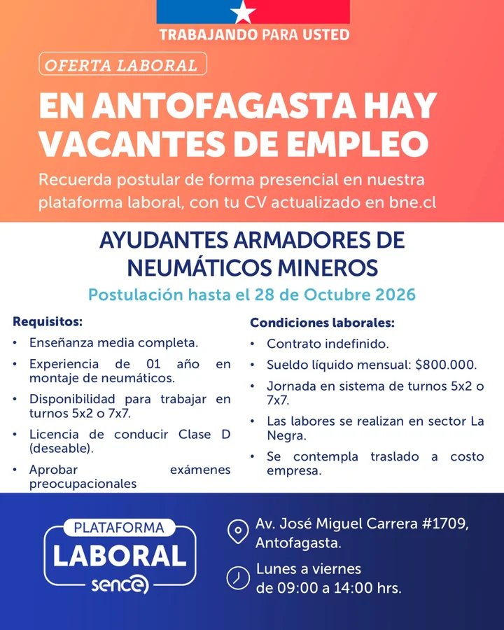 Ayudantes Armadores de Neumáticos Mineros - imagen 1