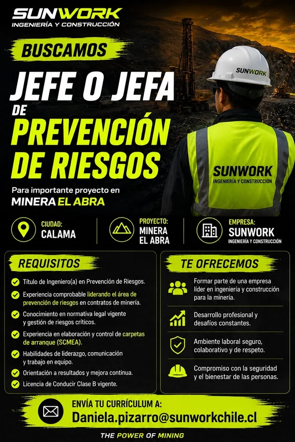 Jefe o Jefa de Prevención de Riesgos - imagen 1