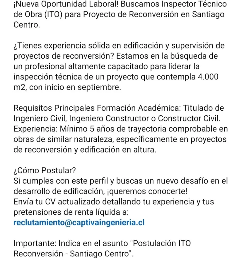 Inspector Técnico de Obra (ITO) - imagen 1
