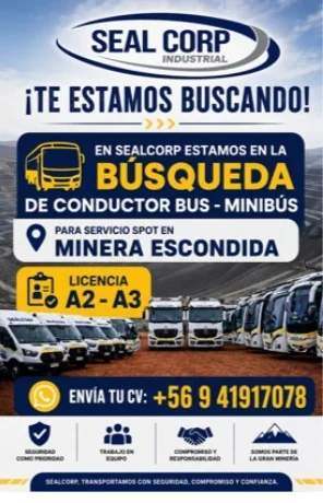Conductor de bus minibús para Minera Escondida - imagen 1