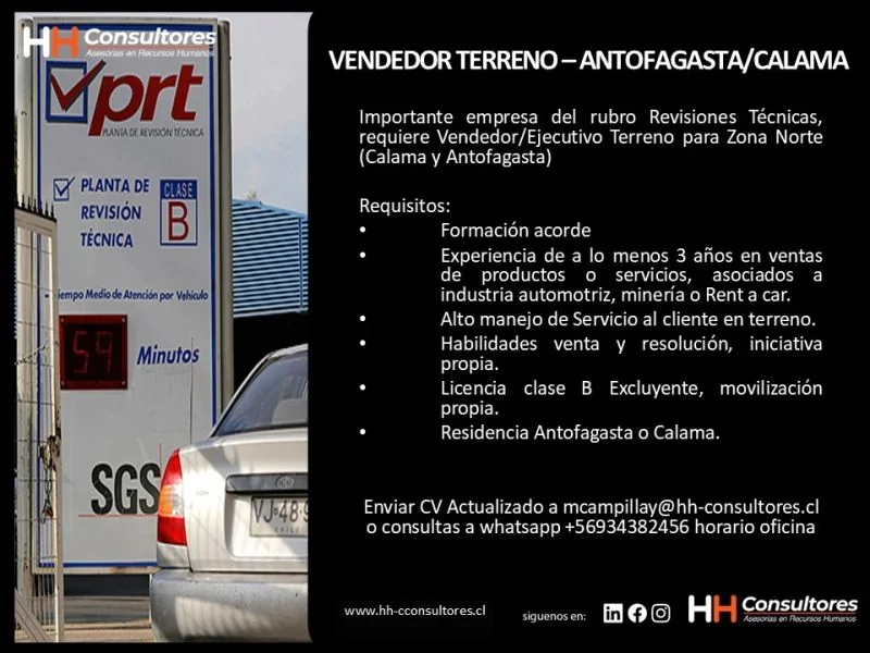 Vendedor Terreno Norte Calama Antofagasta - imagen 1