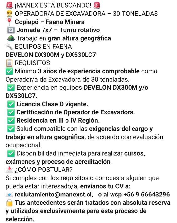 Operador/a de Excavadora 30 Toneladas - imagen 1