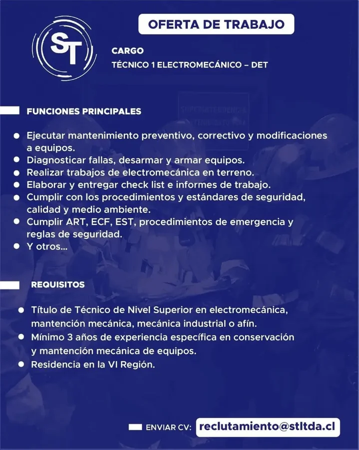 Técnico 1 Electromecánico - DET - imagen 1