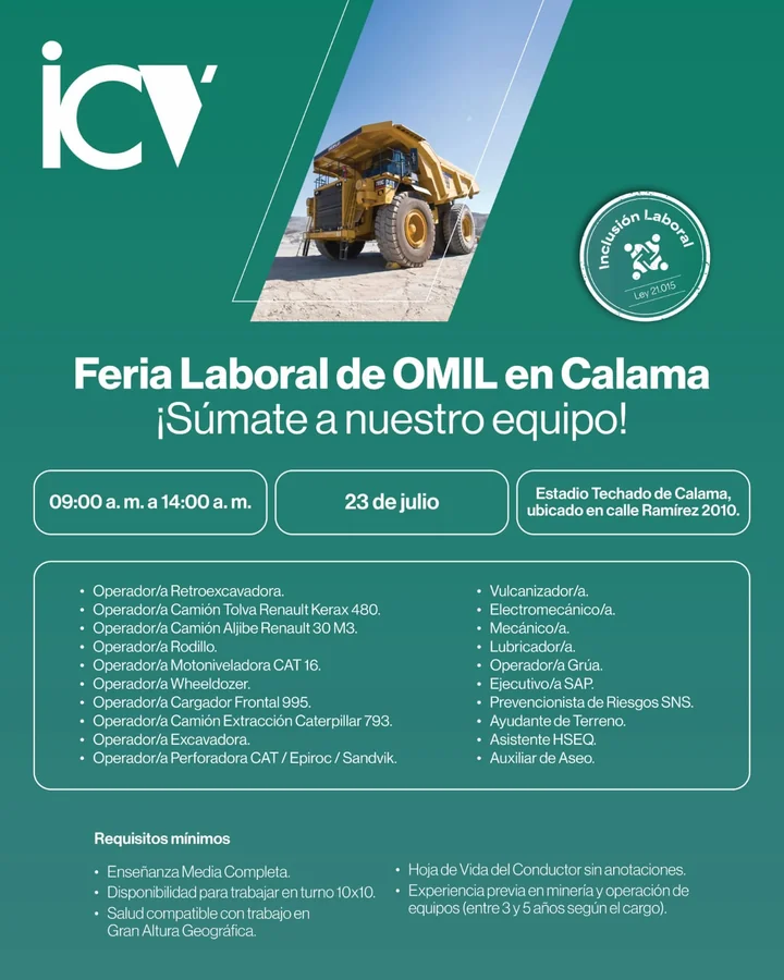 Operadores y mecánicos para faena minera - imagen 1