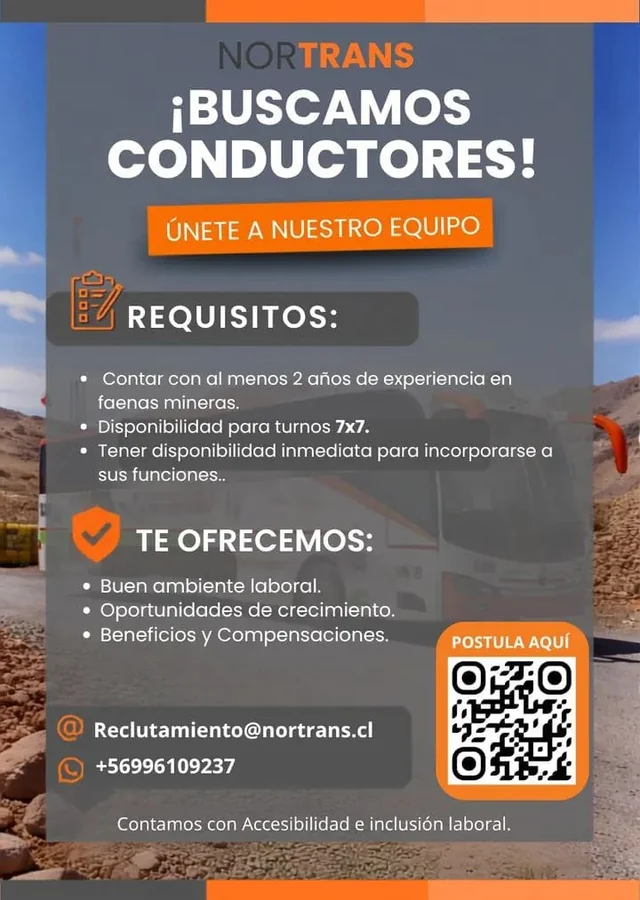 Conductor para Faena Minera - imagen 1